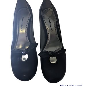 Unlisted black heels bow classy dressy
